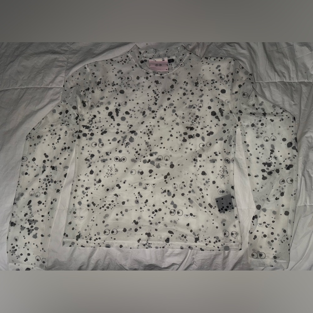 Lazy oaf see through top with eyes